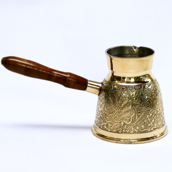 Traditional Holy Land Bedouin Brass Coffee Pot - Large