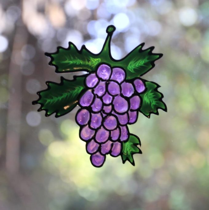 Grape Vine Hand Painted Window Art