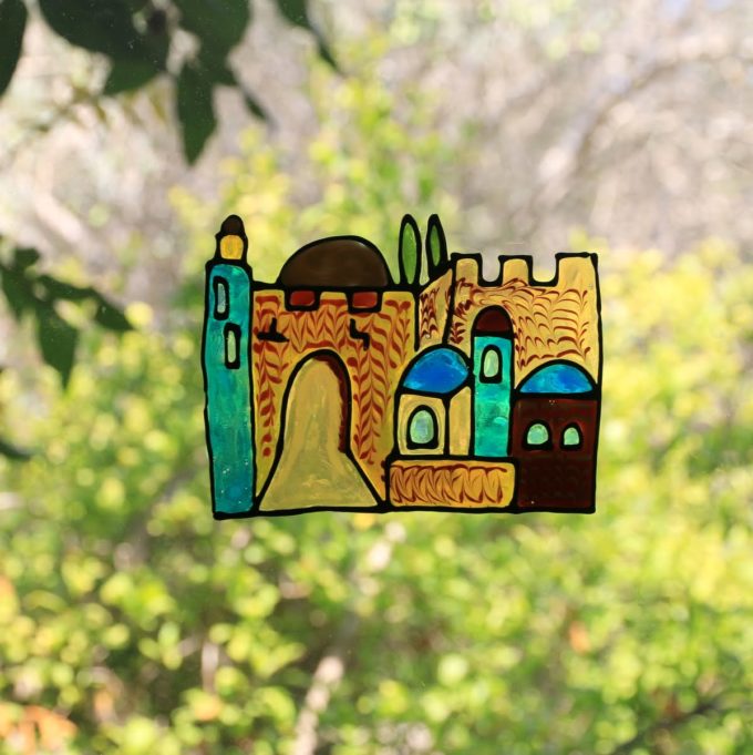 The City of Jerusalem Hand Painted Window Art