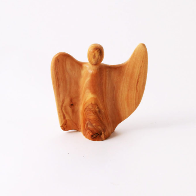 Olive Wood Angel Statue