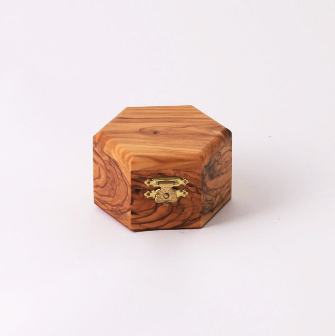 Small Olive Wood Jewelry Box