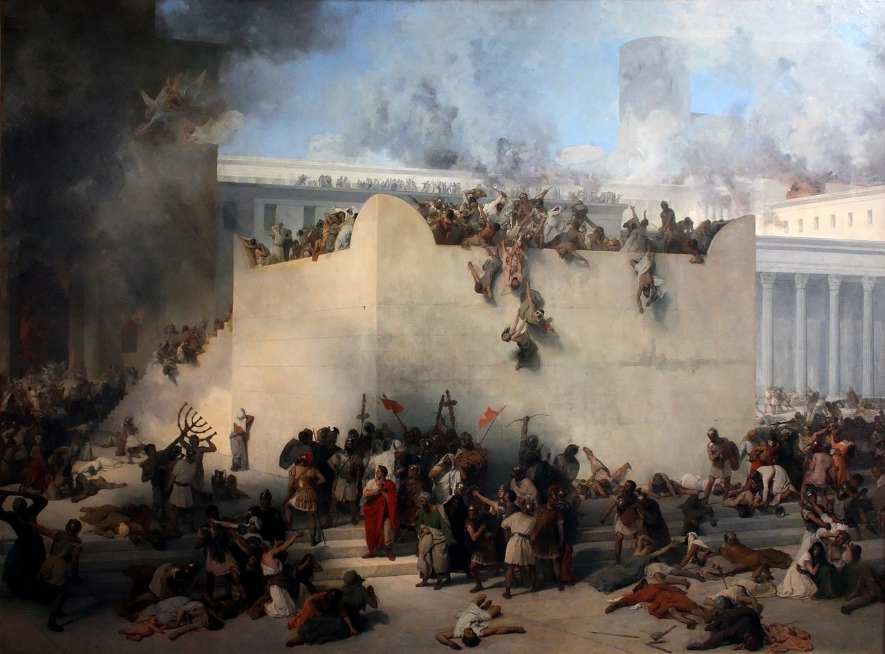 Painting of the destruction of the Temple of Jerusalem by Francesco Hayez